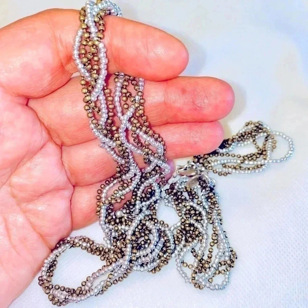 American Eagle  🦅 Outfitters signed necklace with multilayered beads strands
